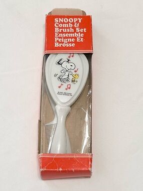 Vintage 60s Peanuts Snoopy Woodstock Comb Brush Set Chantex Inc with Box Rare
